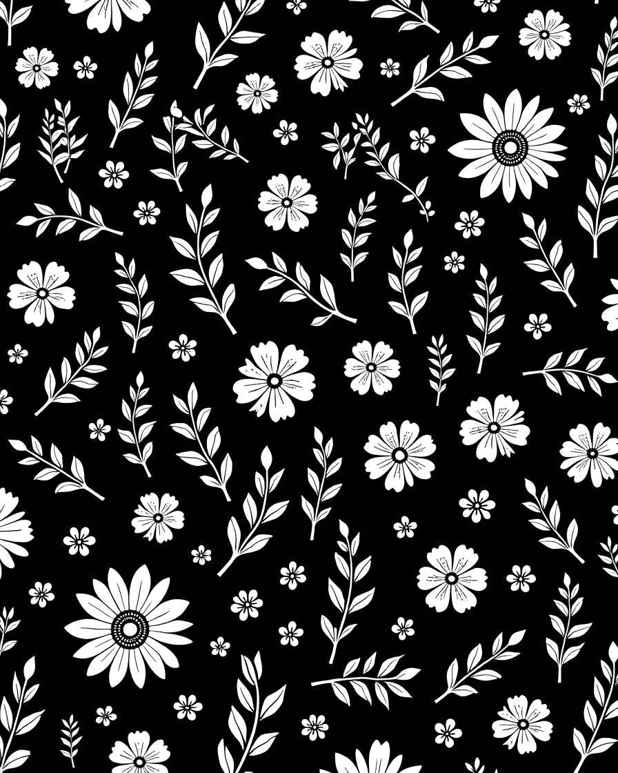 White Floral Vine Pattern Rug