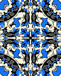 Bold Blue Black Cream Mandala Design Rug