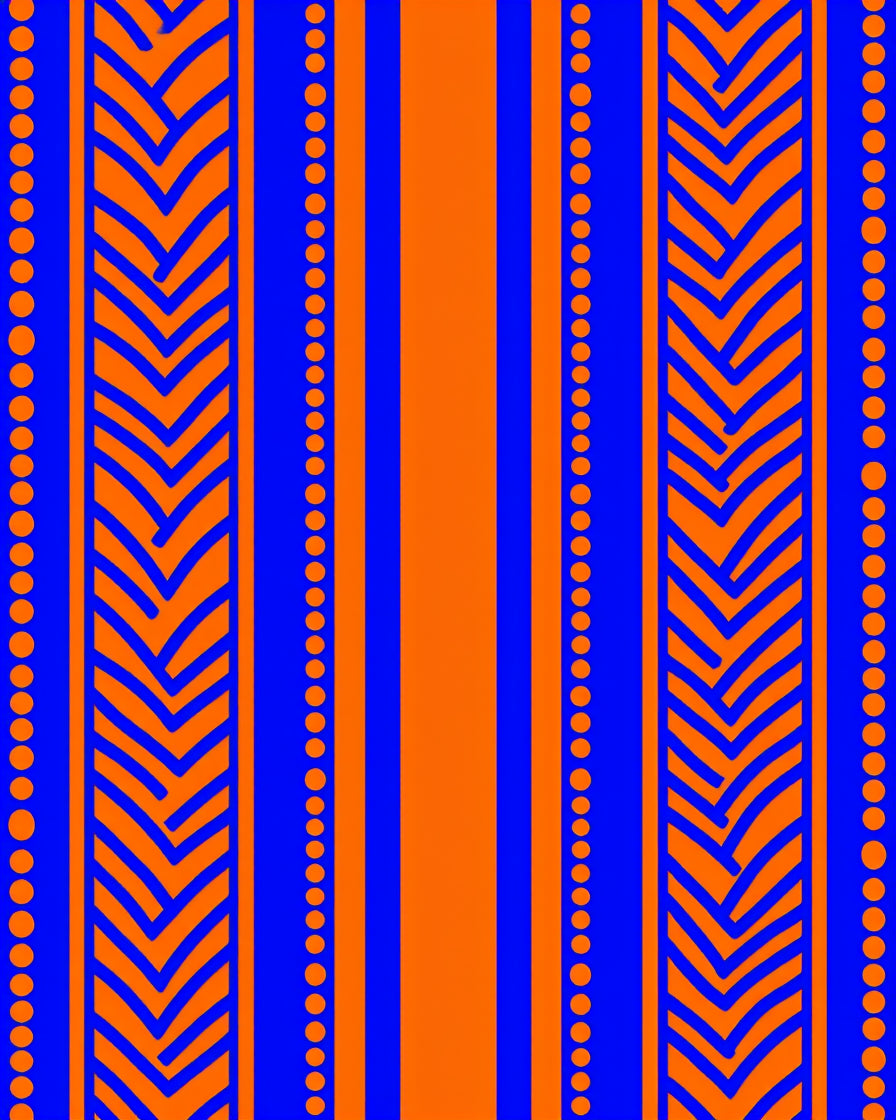 Bold Orange Blue Stripe Design Rug