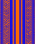 Bold Orange Blue Stripe Design Rug