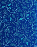 Vivid Blue Floral Vine Pattern Rug