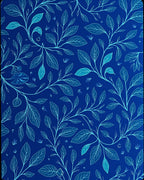 Vivid Blue Floral Vine Pattern Rug