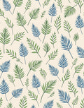 Green Blue Frond Tropical Scatter Rug