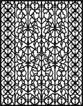 Black White Geometric Floral Pattern Rug
