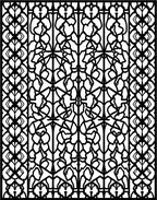 Black White Geometric Floral Pattern Rug