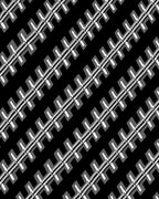 Modern Black White Jagged Stripe Rug