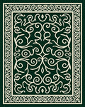 Elegant Ivory Scrollwork Design Rug