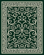 Elegant Ivory Scrollwork Design Rug