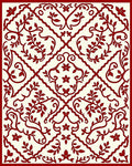 Red Floral Vine Patterned Rug