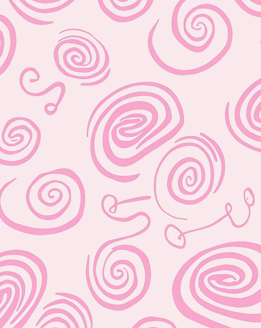 Whimsical Pink Swirl Pattern Rug
