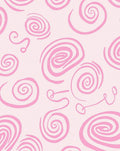 Whimsical Pink Swirl Pattern Rug