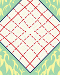Geometric Diamond Red Blue Pattern Rug