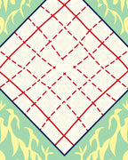 Geometric Diamond Red Blue Pattern Rug