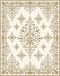 Antique Golden Floral Symmetry Rug