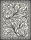 Elegant Floral Scroll Pattern Graphic Rug
