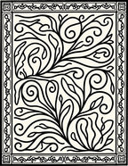Elegant Floral Scroll Pattern Graphic Rug