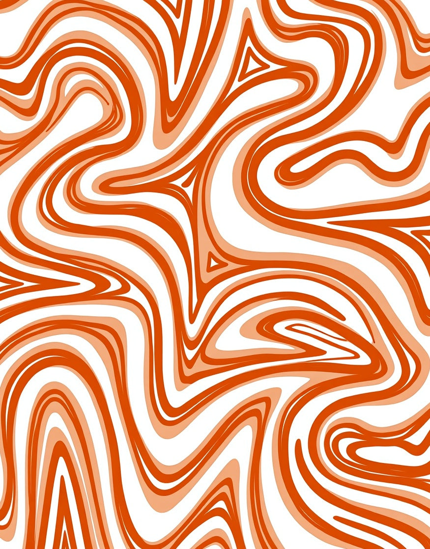 Orange Swirl Abstract Design Rug