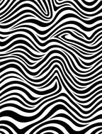 Optic Wave Black White Pattern Rug