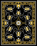 Black White Yellow Turtle Pattern Rug
