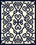 Ornate Floral Motif Symmetry Design Rug