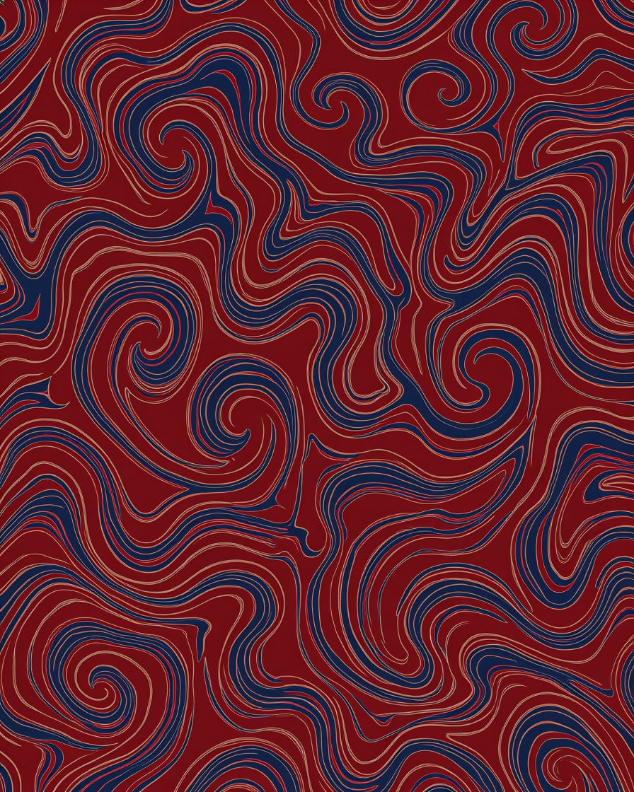 Abstract Swirls Red Pattern Design Rug