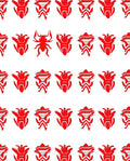 Bold Red Creature Pattern Design Rug