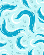 Abstract Flowing Blue Waves Design Rug