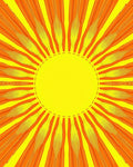 Radiant Sunburst Yellow Orange Design Rug