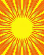 Radiant Sunburst Yellow Orange Design Rug