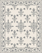 Elegant Floral Scroll Pattern Design Rug