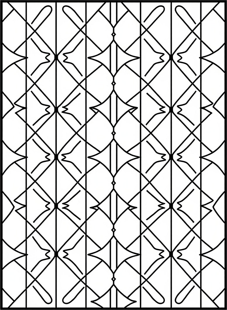 Interlocking Diamond Stripe Design Rug