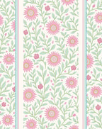 Pink Flower Vine Pattern Rug