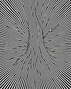 Black White Optical Illusion Stripes Rug