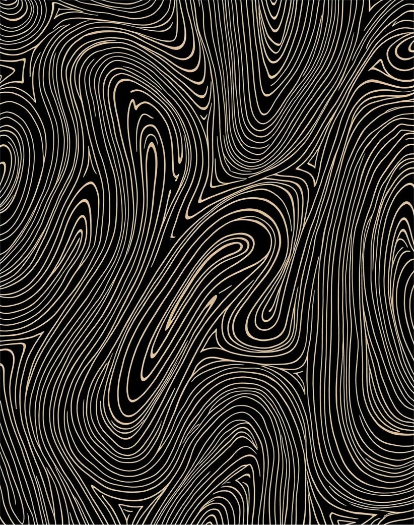 Black Tan Abstract Topographical Rug
