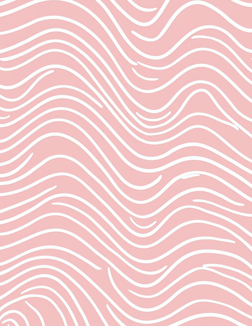 Soft Pink White Wave Pattern Design Rug