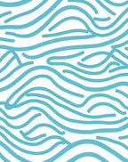 Abstract Blue Wave Pattern Design Rug