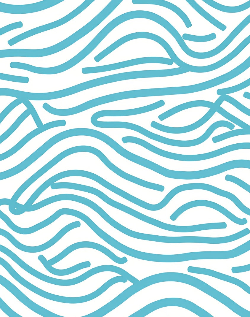 Abstract Blue Wave Pattern Design Rug