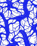 Abstract Blue Vein Pattern Rug