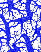 Abstract Blue Vein Pattern Rug