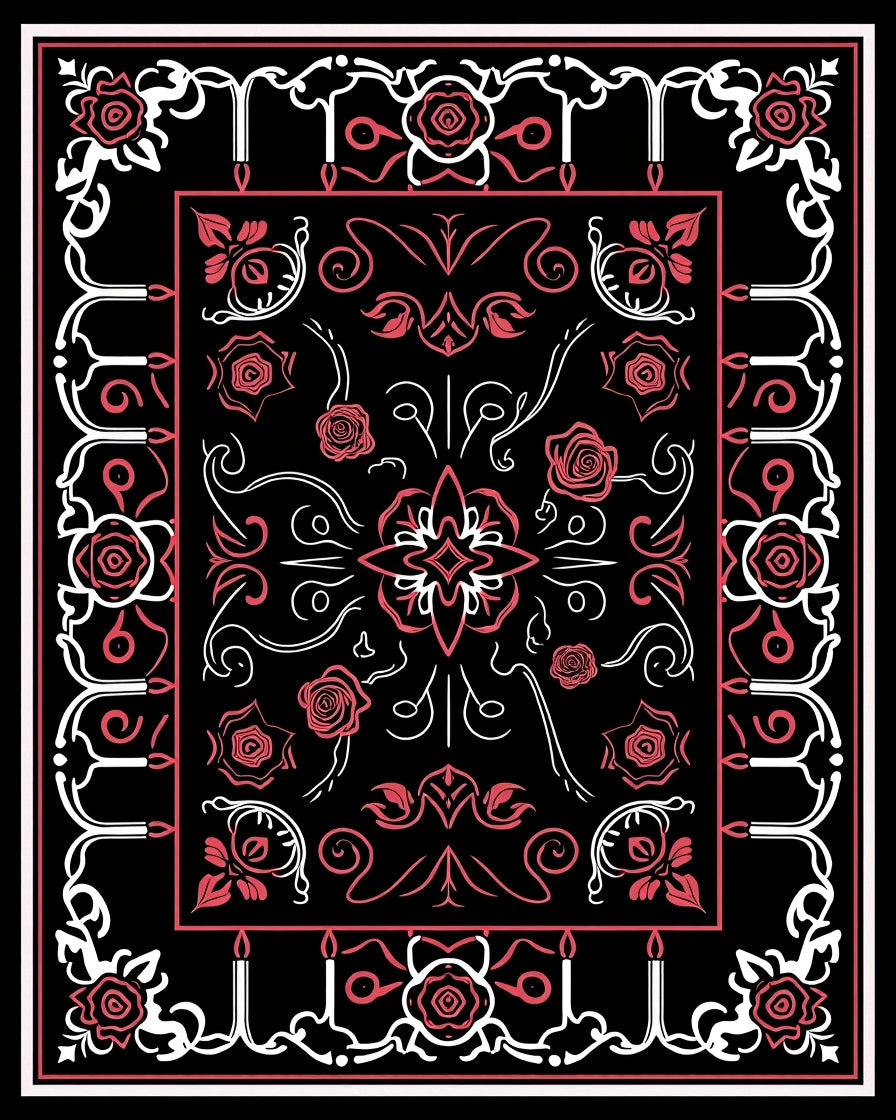 Gothic Rose Candle Ornament Rug
