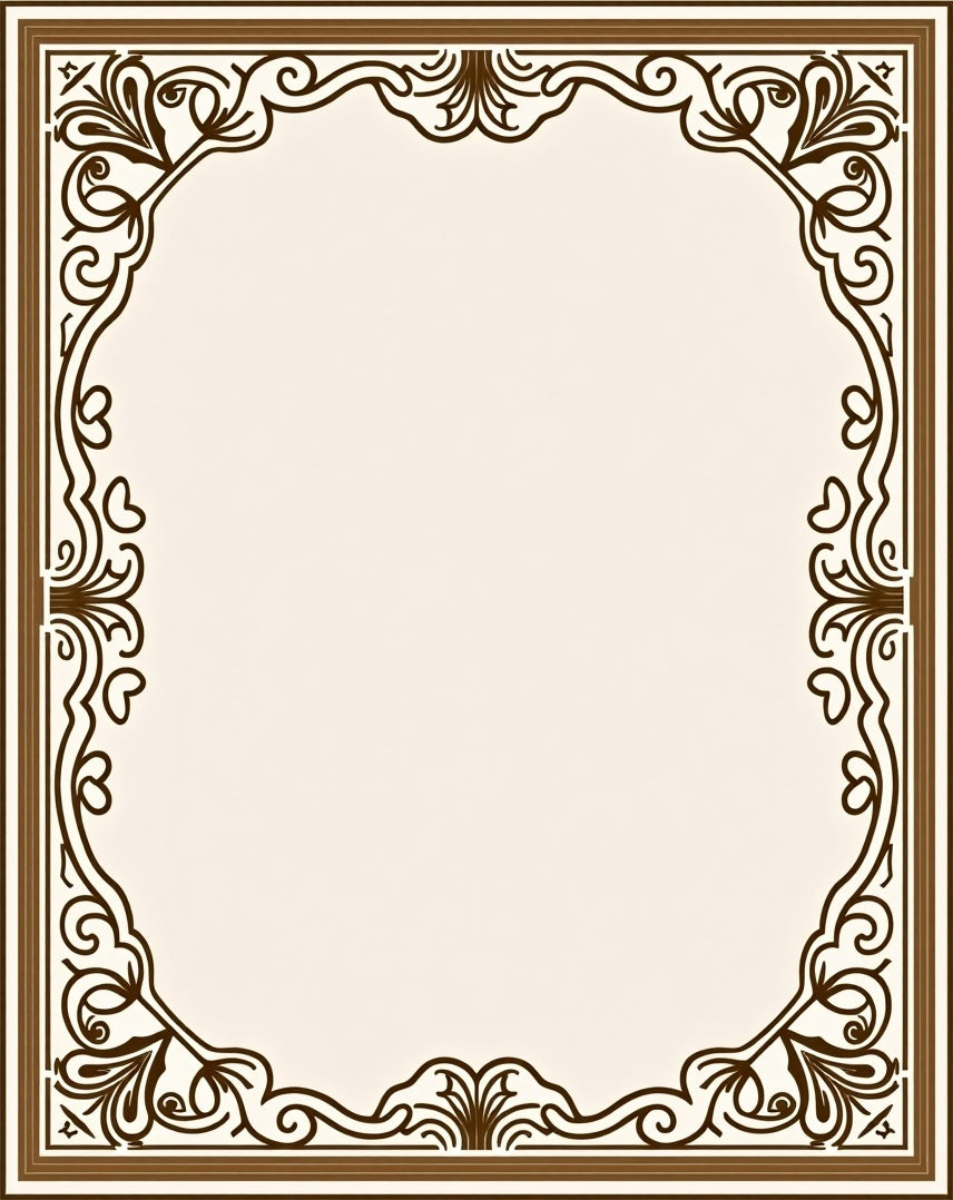 Ornate Swirls Frame Pattern Rug