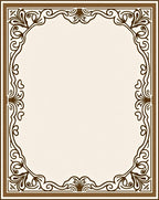 Ornate Swirls Frame Pattern Rug