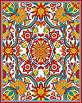 Vibrant Floral Mandala Pattern Rug