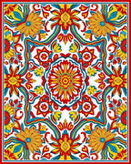 Vibrant Floral Mandala Pattern Rug