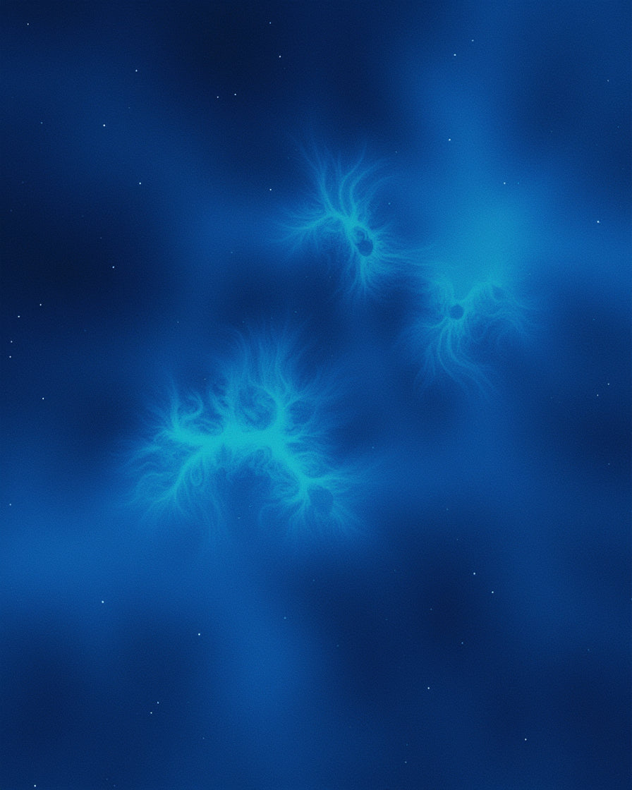 Deep Blue Electric Nebula Pattern Rug
