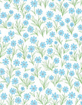 Light Blue Floral Spring Pattern Rug