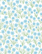 Light Blue Floral Spring Pattern Rug