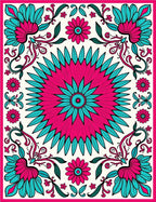 Floral Symmetry With Pink Teal Accents Rug