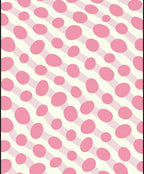 Pink Oval Stripe Pattern Rug