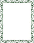 Dark Green Scroll Vine Border Rug